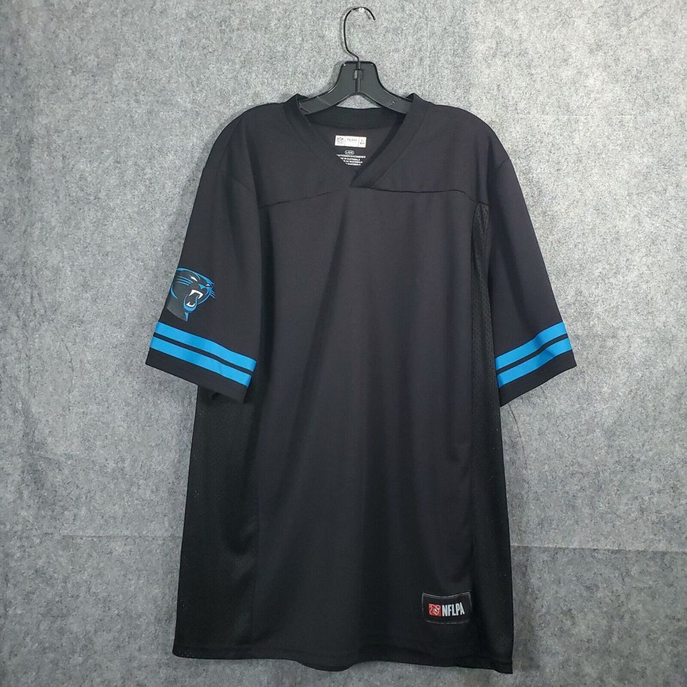 Carolina Panthers NFLPA Jersey Mens Black Size Large NFL Football Sports Logo L‎